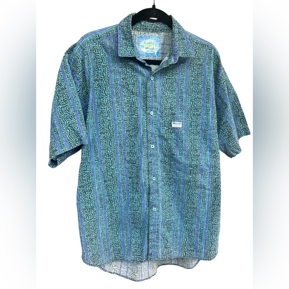 Rad Vintage ‘90s‎ Surf Saved by the Bell Geometric Button-Up Shirt